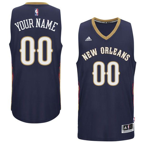 Men New Orleans Pelicans Adidas Navy Custom Swingman Road NBA Jersey